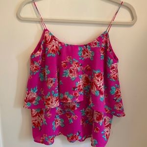 Pink floral tank